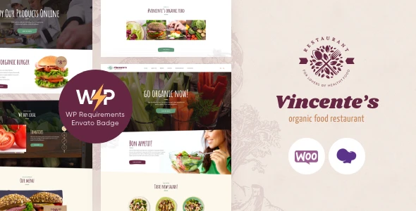 Vincente’s | Organic Food Restaurant WordPress Theme
