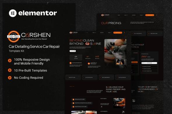 Carshen - Car Detailing Service Car Repair Elementor Template Kit