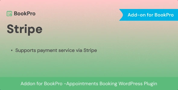 Stripe Payment Add-on for BookPro Plugin