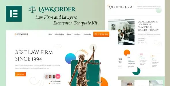 Law & Order – Law Firm and Lawyers Elementor Template Kit